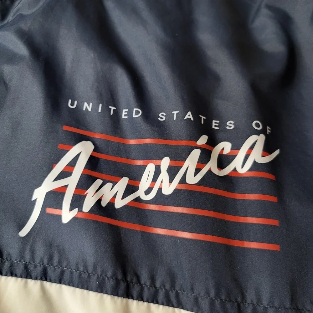RSVLTS Men Jacket XL Red White‎ Blue WIndbreaker United States of America Hooded - Picture 9 of 9